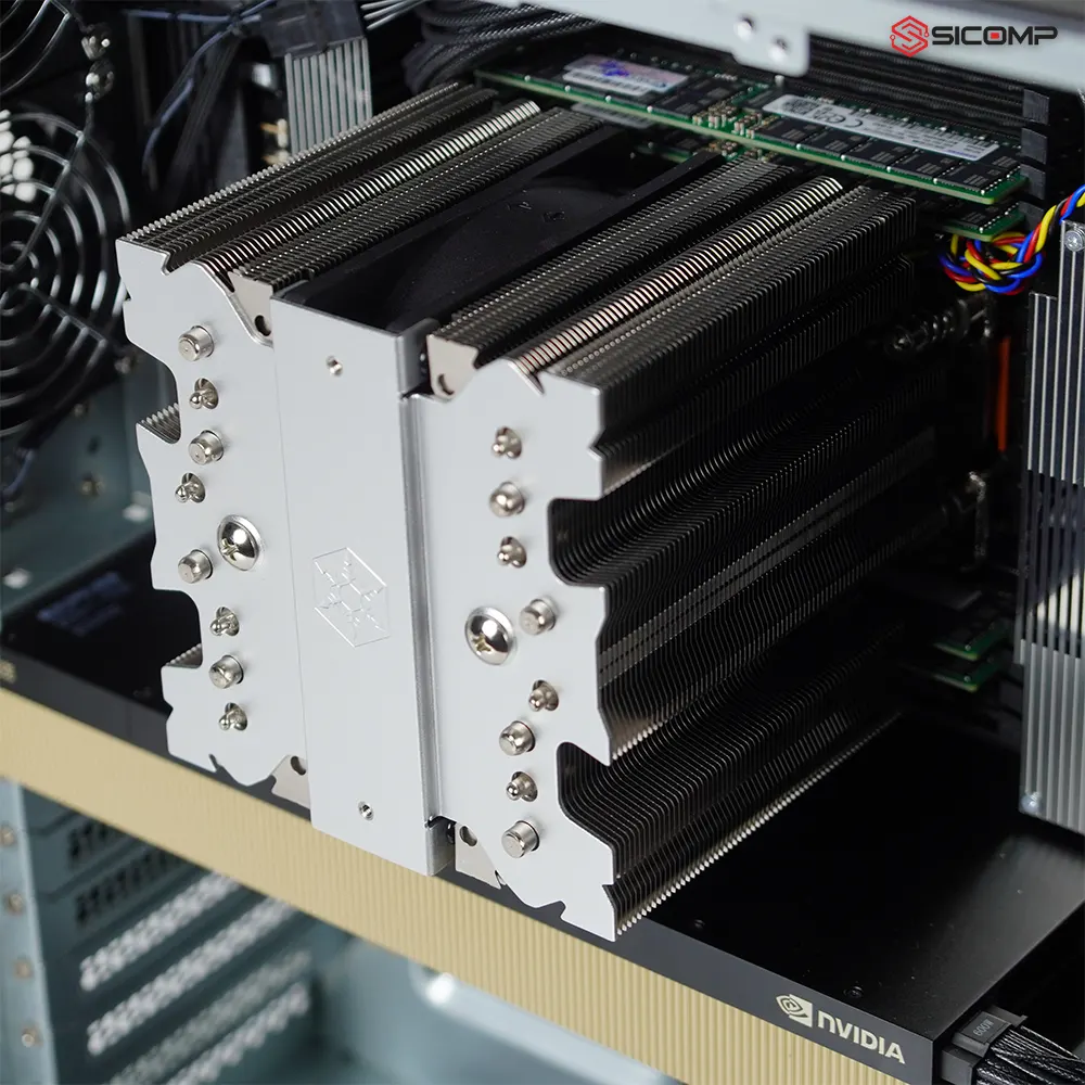 Lắp đặt tản nhiệt khí và luồng gió tối ưu cho hệ thống server máy trạm tại Sicomp